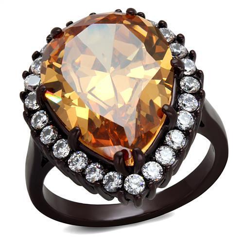 Women Stainless Steel Cubic Zirconia Rings TK2675 – Pink
