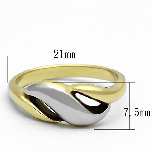 Load image into Gallery viewer, TK1089 - Two-Tone IP Gold (Ion Plating) Stainless Steel Ring with No