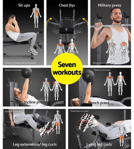 Everfit Weight Bench Adjustable Bench Press 8-In-1 Gym Equipment