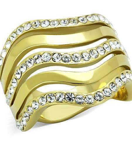 Women Stainless Steel Synthetic Crystal Rings