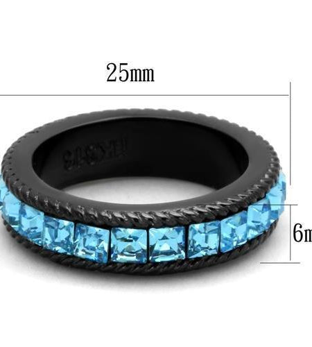 TK1867 - IP Black(Ion Plating) Stainless Steel Ring with Top Grade